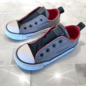 Converse canvas grey/red, Toddler 8